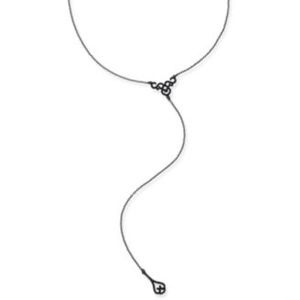 BNWT I.N.C. Black-Tone Jet Pavé Lariat Necklace